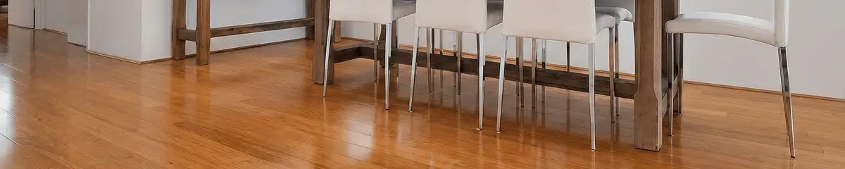 Professionally installed and refinished bamboo flooring in a residential home, showcasing smooth finish and natural wood tones in Lincoln, NE