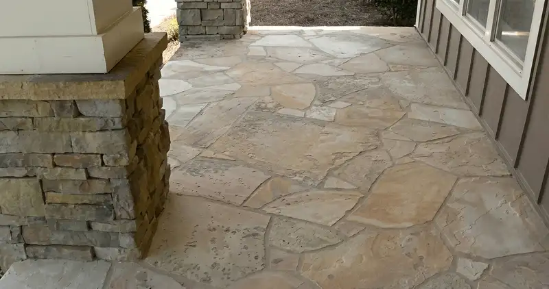 House entrance with professionally installed stone flooring in Lincoln NE