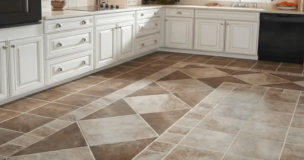 Kitchen with white cabinets and a professionally installed tile floor in Lincoln, NE